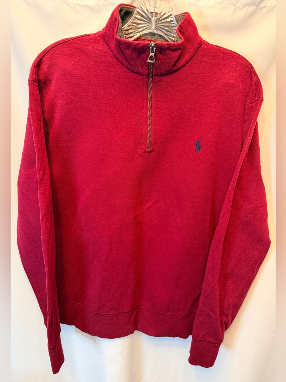 Polo Ralph Lauren Men’s Small 1/4 Zip Performance Pullover Maroon Lightweight